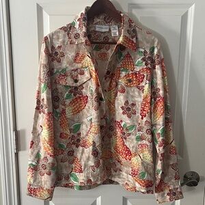 Like New Alfred Dunner Fall Floral lightweight cotton Jacket Sz 12